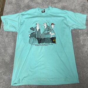 Vintage Screen Stars Best Shirt Mens XL Green Golf Funny Fishing Cartoon 80s